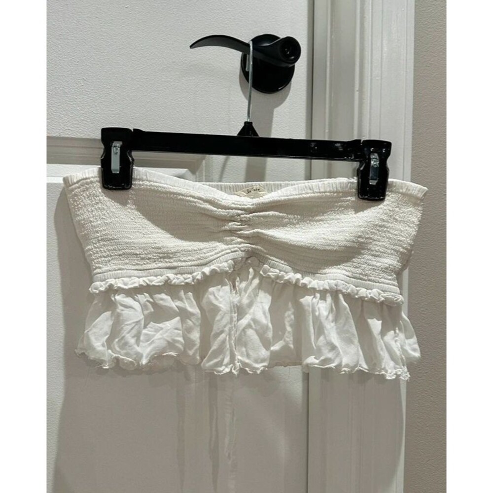 Aritzia Wilfred Smocked Ruffle Top